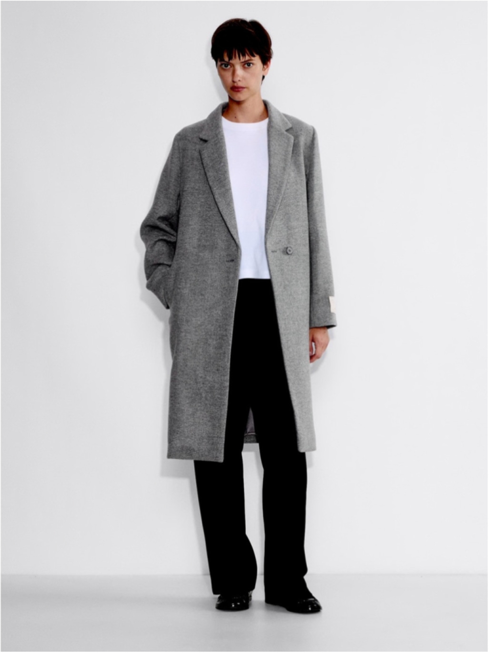 Babaton Stedman Charcoal Gray Single-Button Virgin Wool Coat Size S